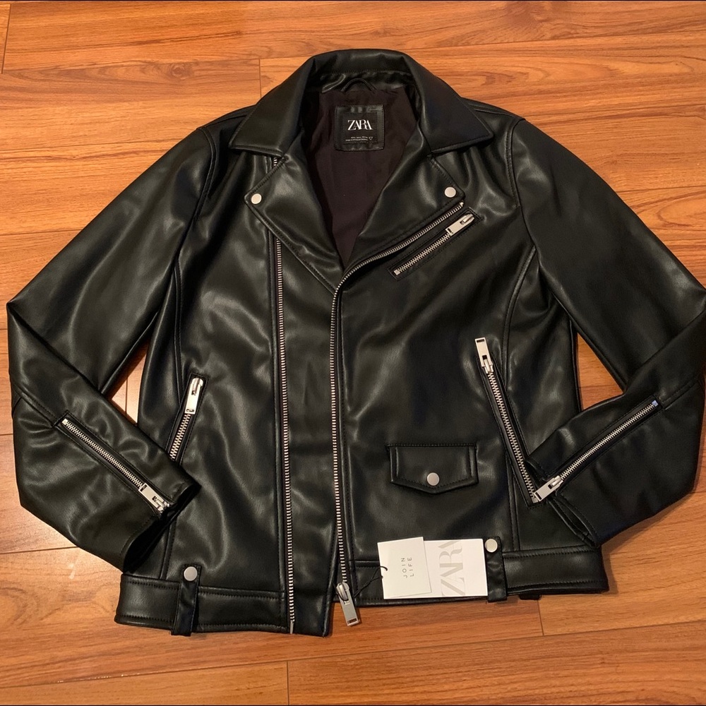 Zara Faux Leather Biker Jacket